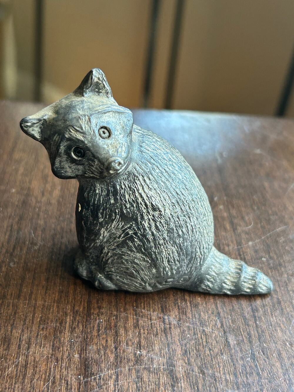 W.E. Wolf Original Raccoon Figurine - Handmade in Canada